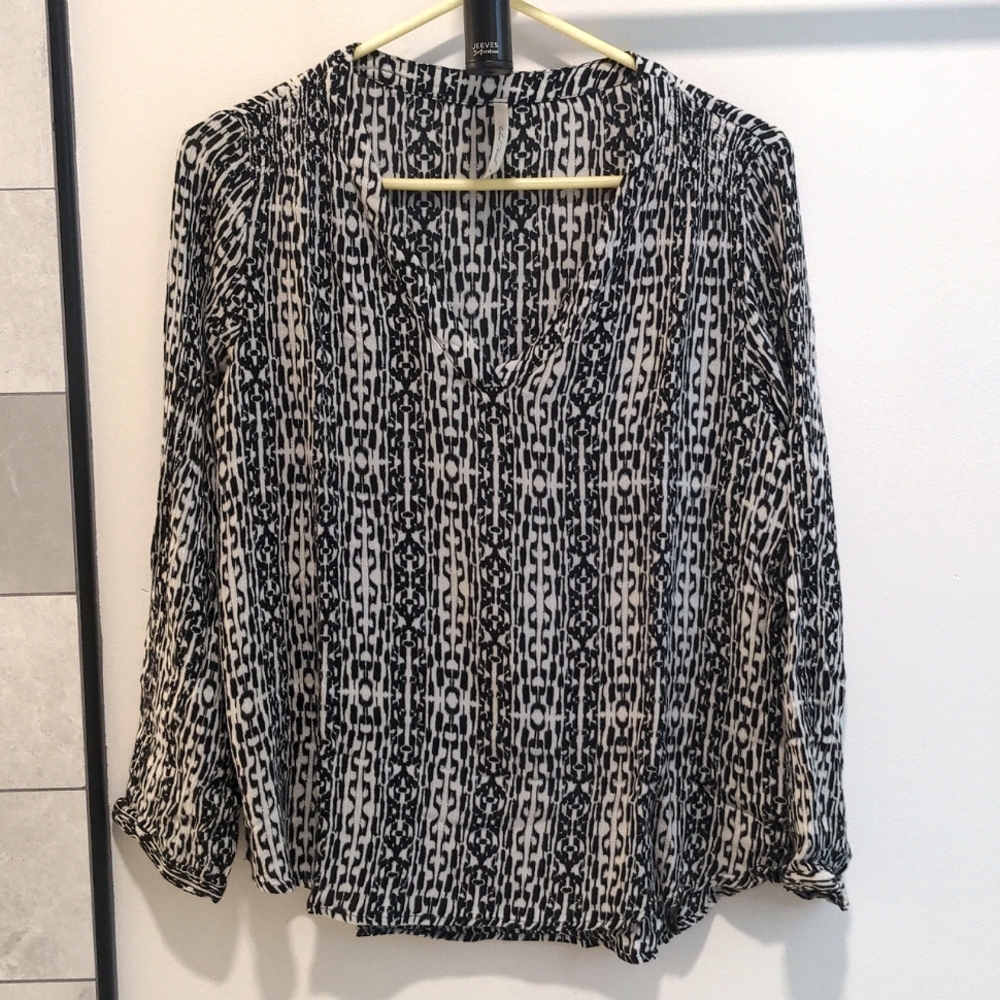 Black and White Printed Blouse